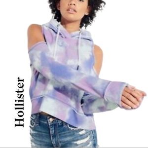 Hollister Tie Dye Cold Shoulder Hoodie